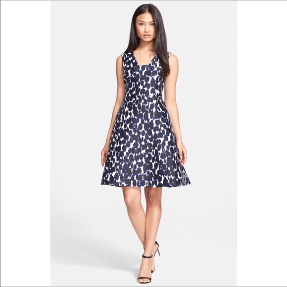 Kate Spade Blue Leopard Fit & Flare Dress - Picture 4 of 12